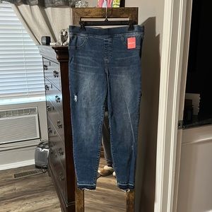 Spanx Distressed Ankle Skinny Jeans, Medium Wash
